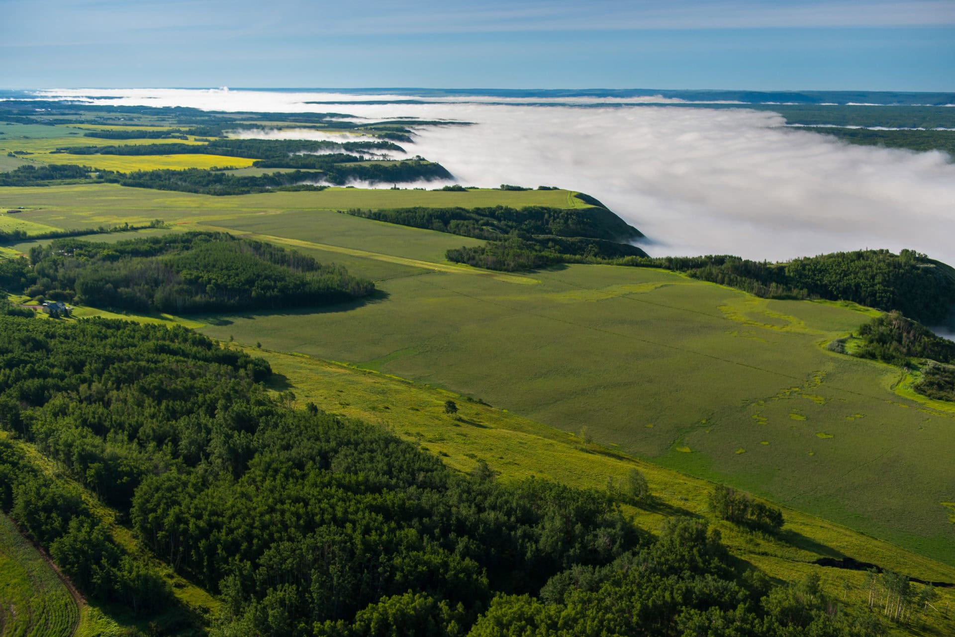 Peace River. Fog over Site C.