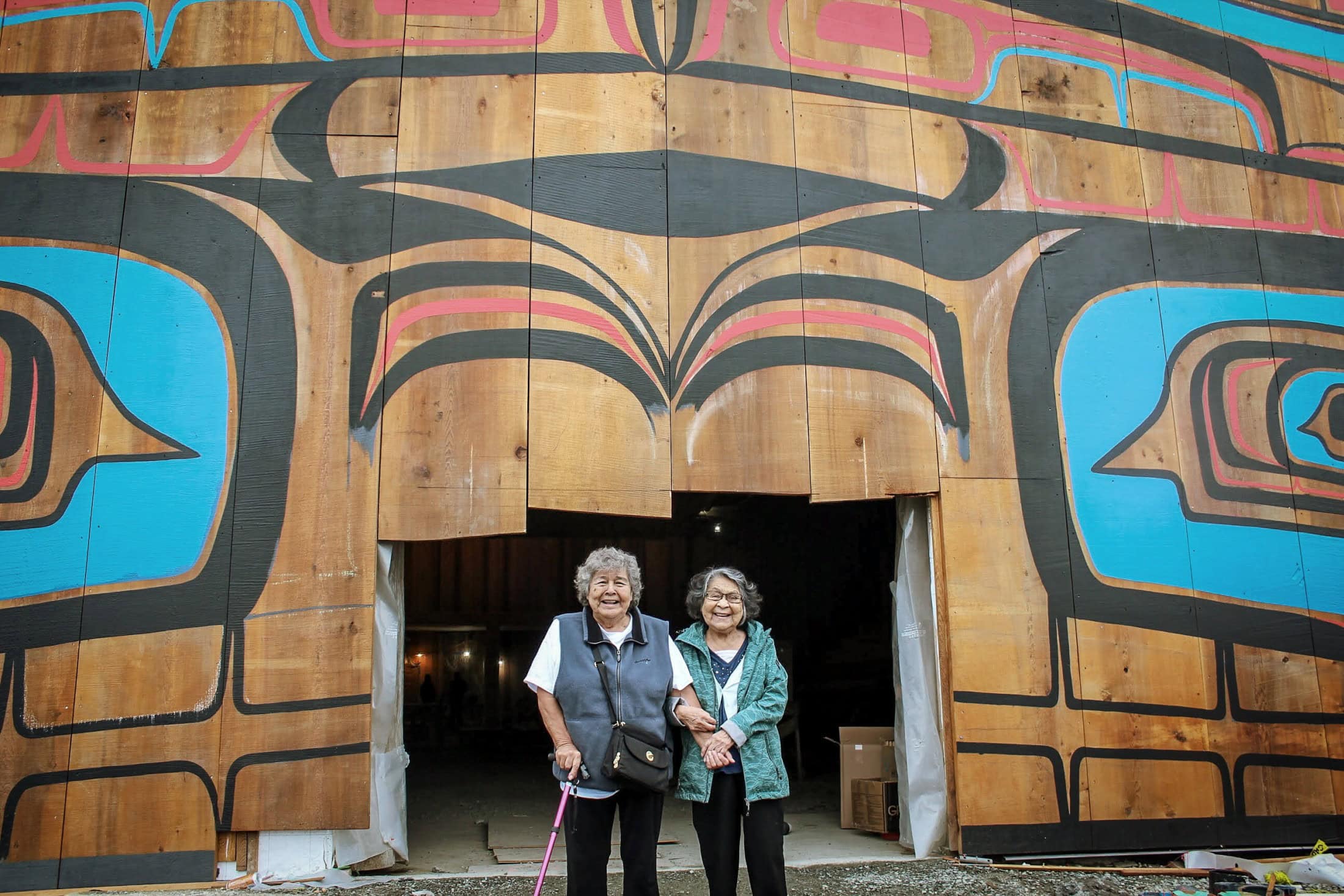 Two Heiltsuk elders big house