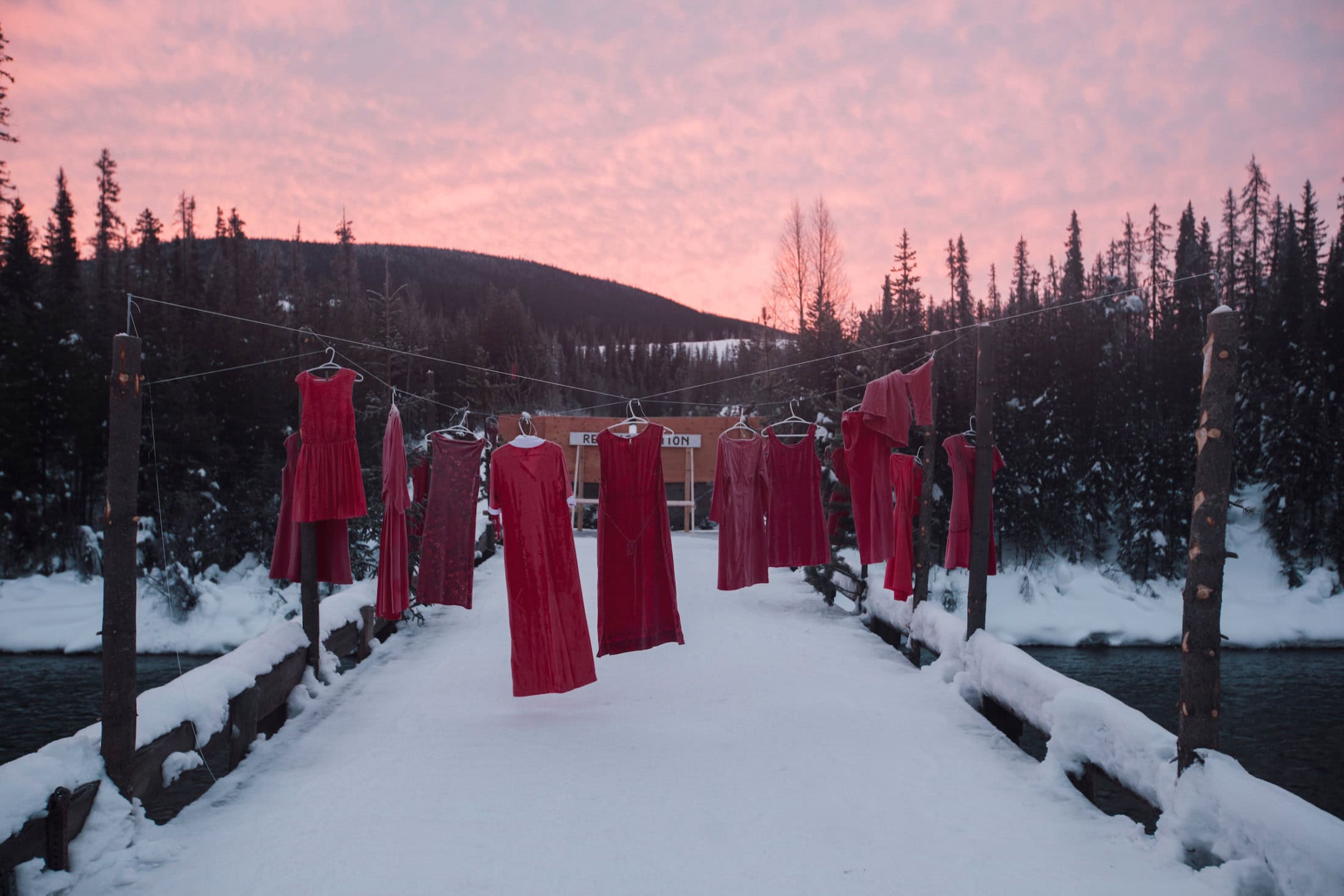 Unist'ot'en camp red dresses MMIWG