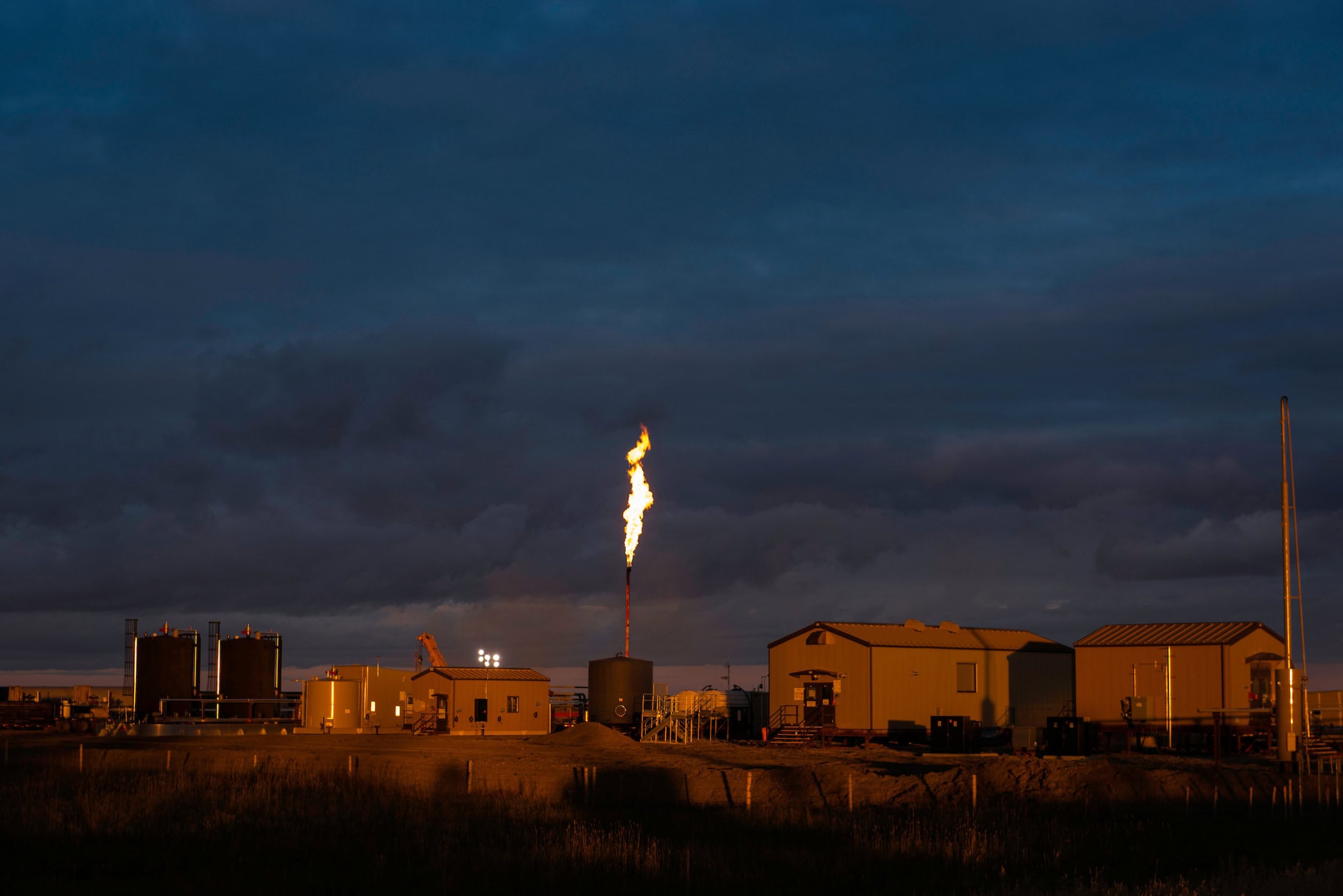 Flaring at Encana pad near Tower Gas Plant well #16-06-081-17.