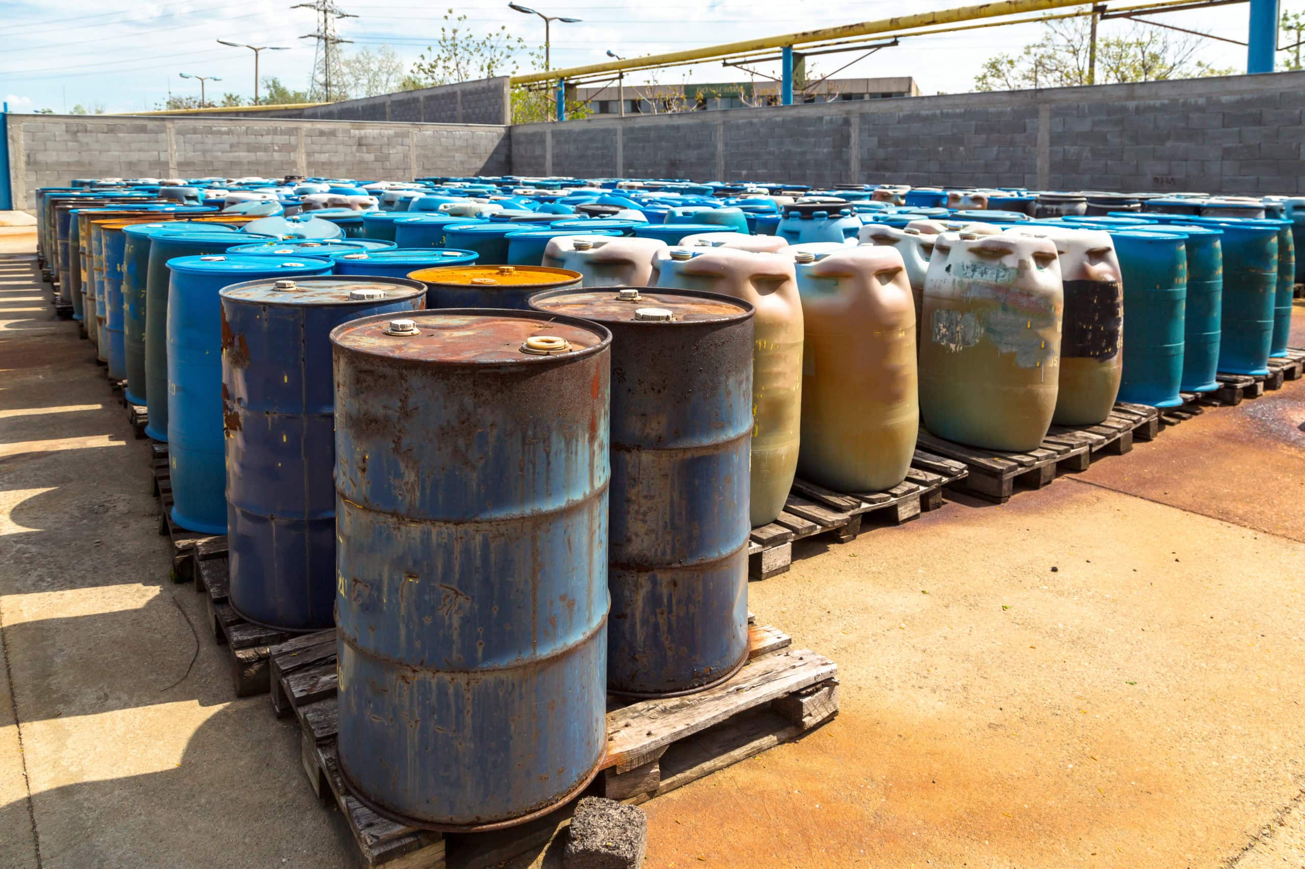 Barrels of toxic waste at the dump