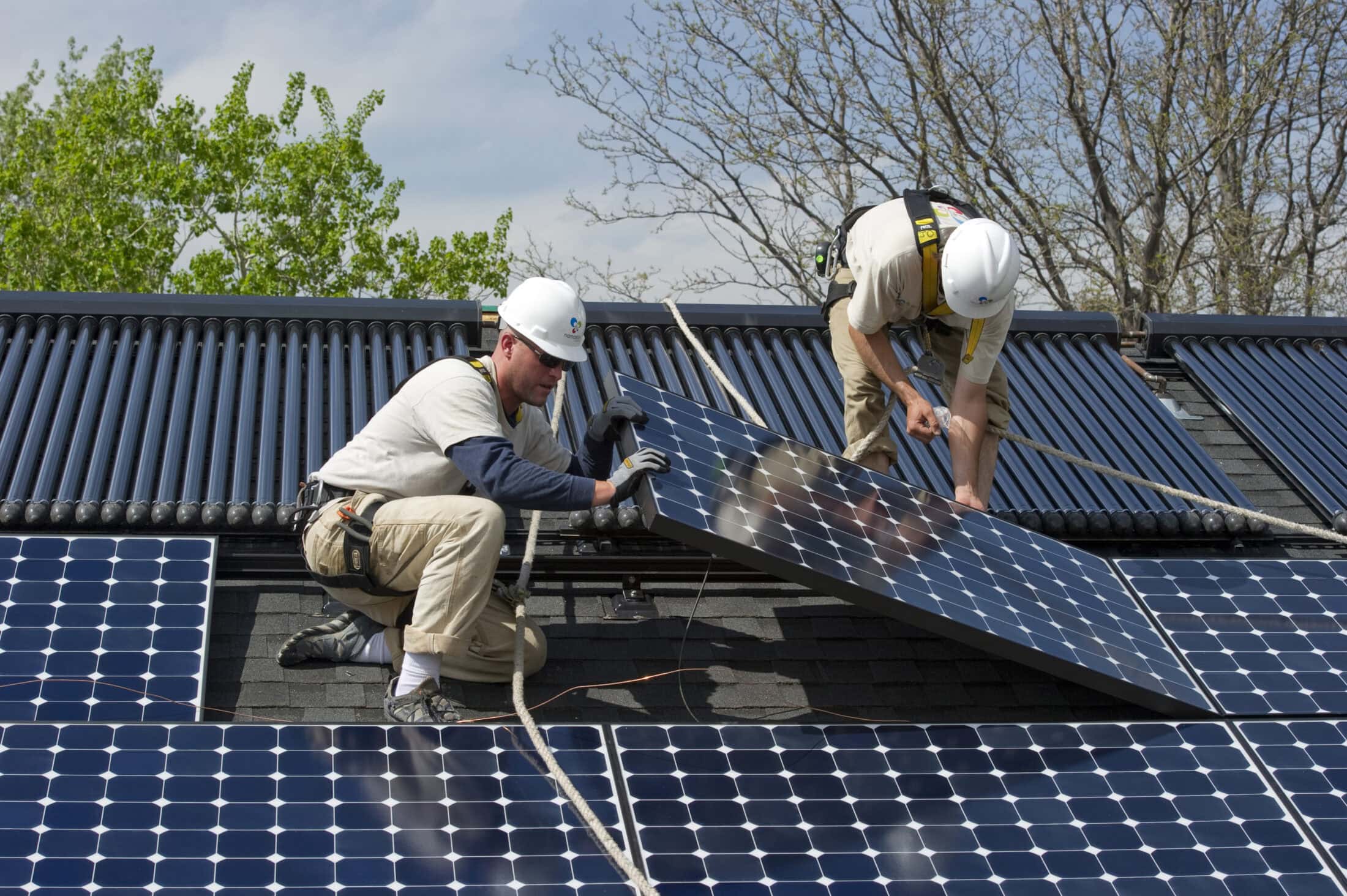 Solar panel installation, Boulder, Colorado.