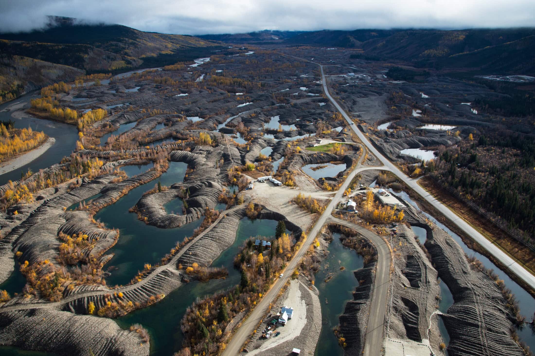 Placer mining Klondike River Dawson City Yukon Peter Mather