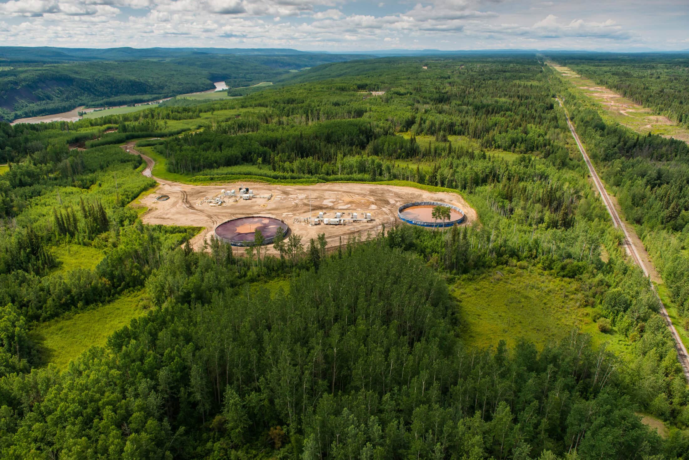 Oil and Gas Development. Near the Pine River. Farmington Area.