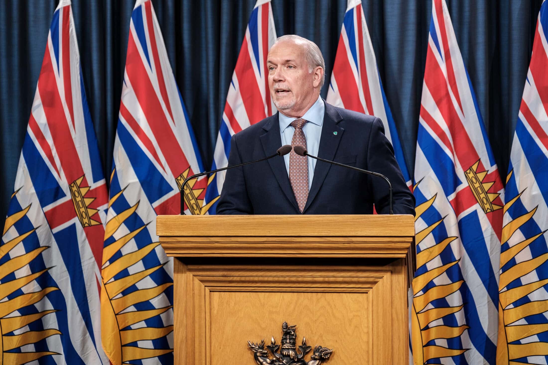 Premier Horgan addresses the media