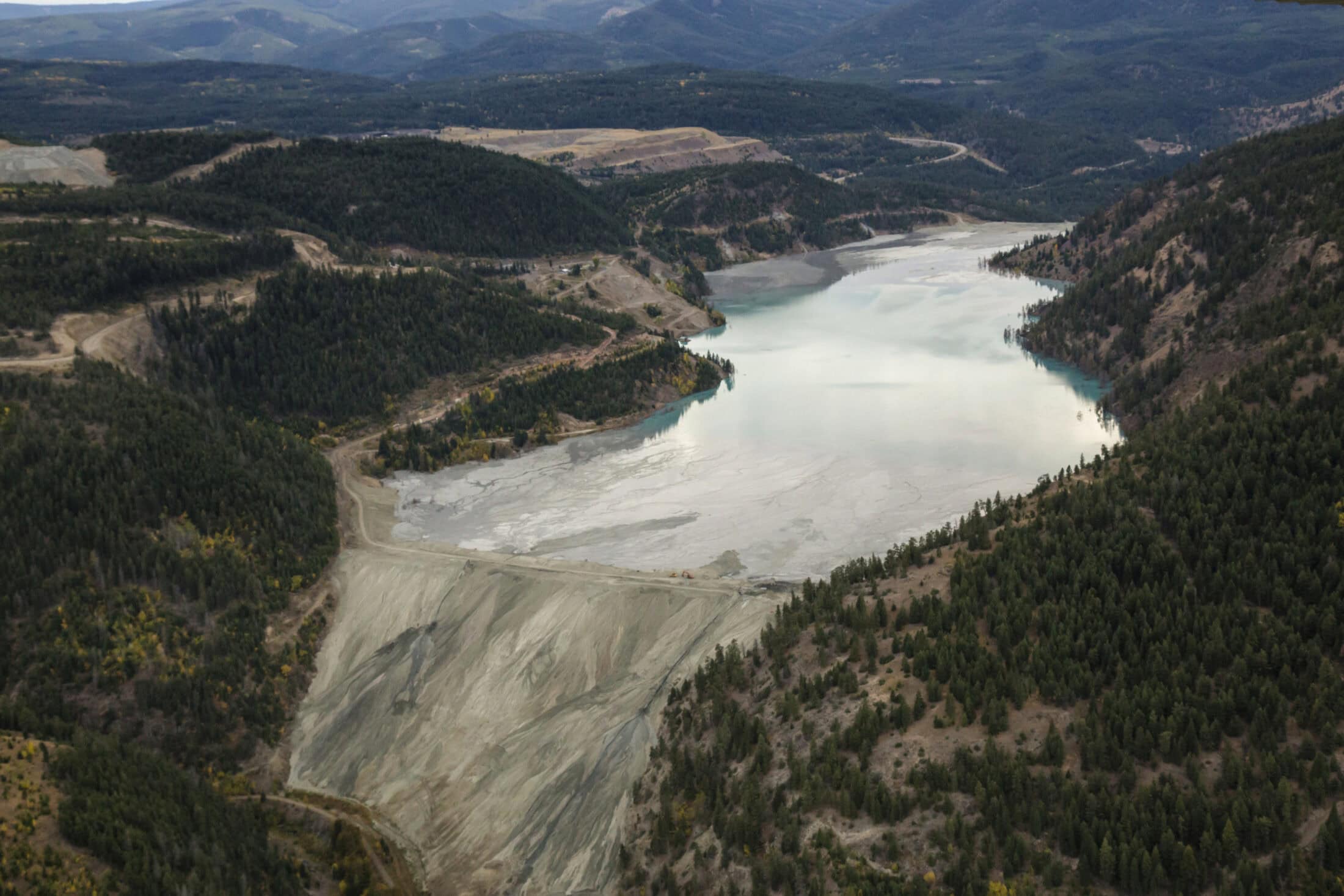 Tailings Pond at Copper Mountain Mining Corporation Similkameen Princeton BC Canada