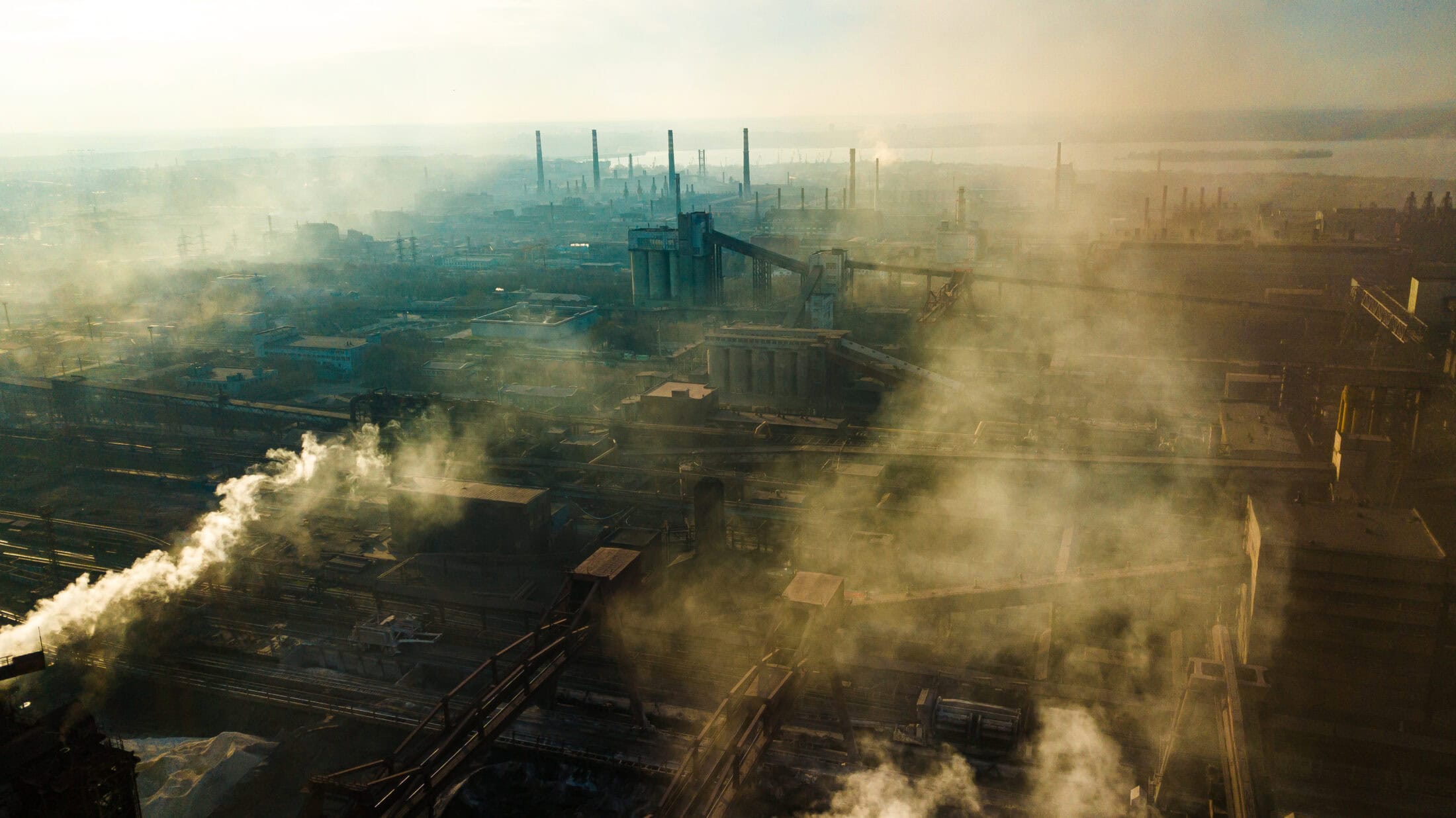 Steel,Mill,Metallurgical,Plant,Bad,Ecology,Smoke,From,Pipes,Aerial