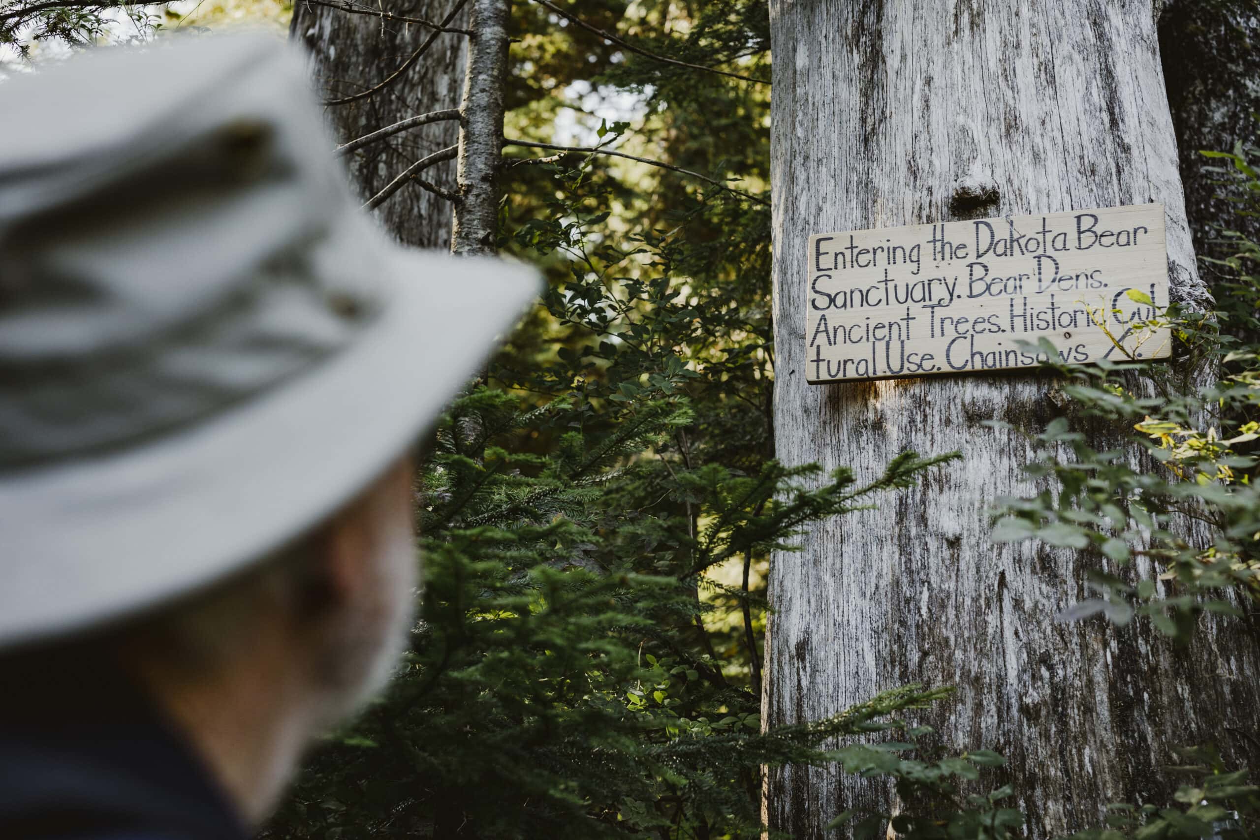 Hans checking out the sign as we enter the area