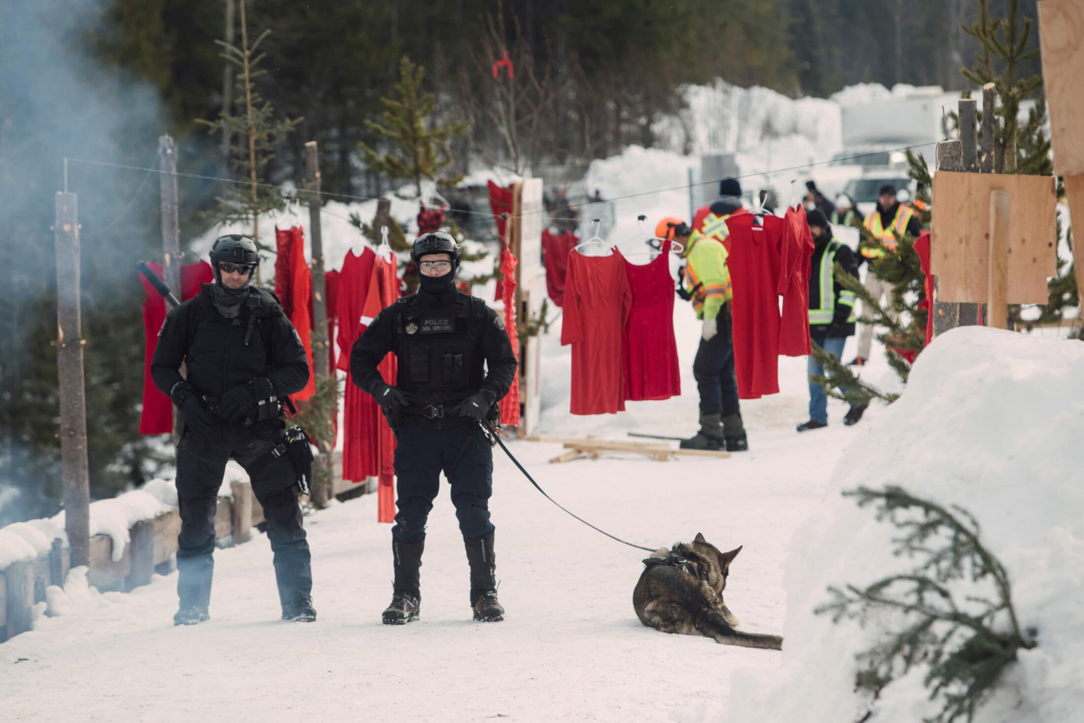 RCMP Unist'ot'en camp arrests red dresses Wet'suwet'en Coastal GasLink