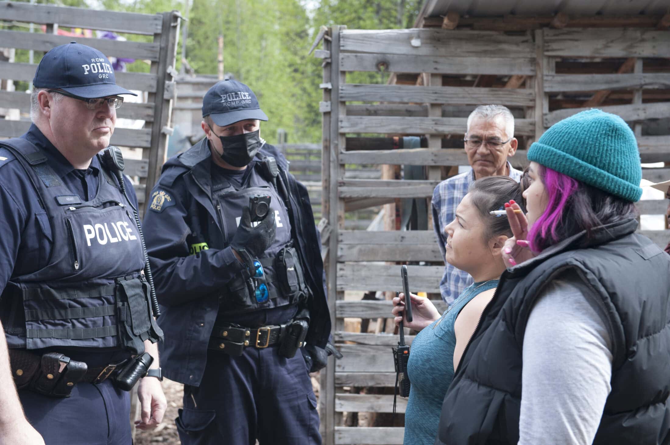 RCMP and land defenders June 2022