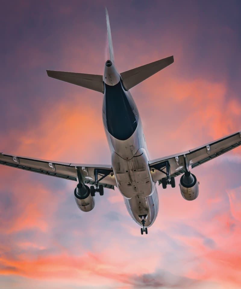 airplane flying through sky