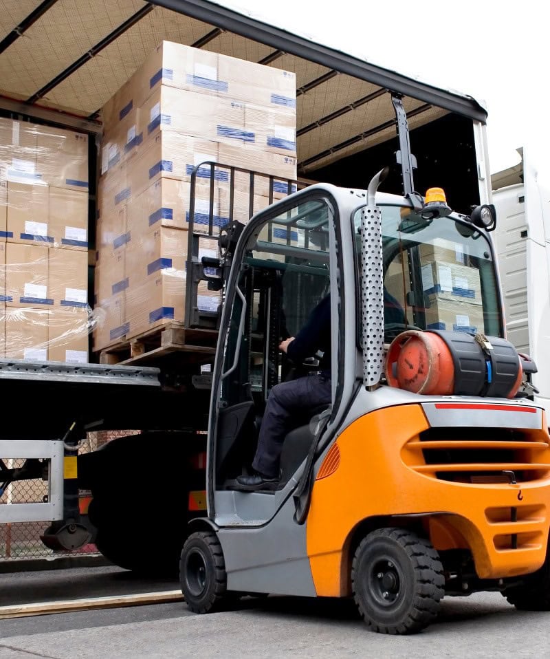 forklift driver loading truck
