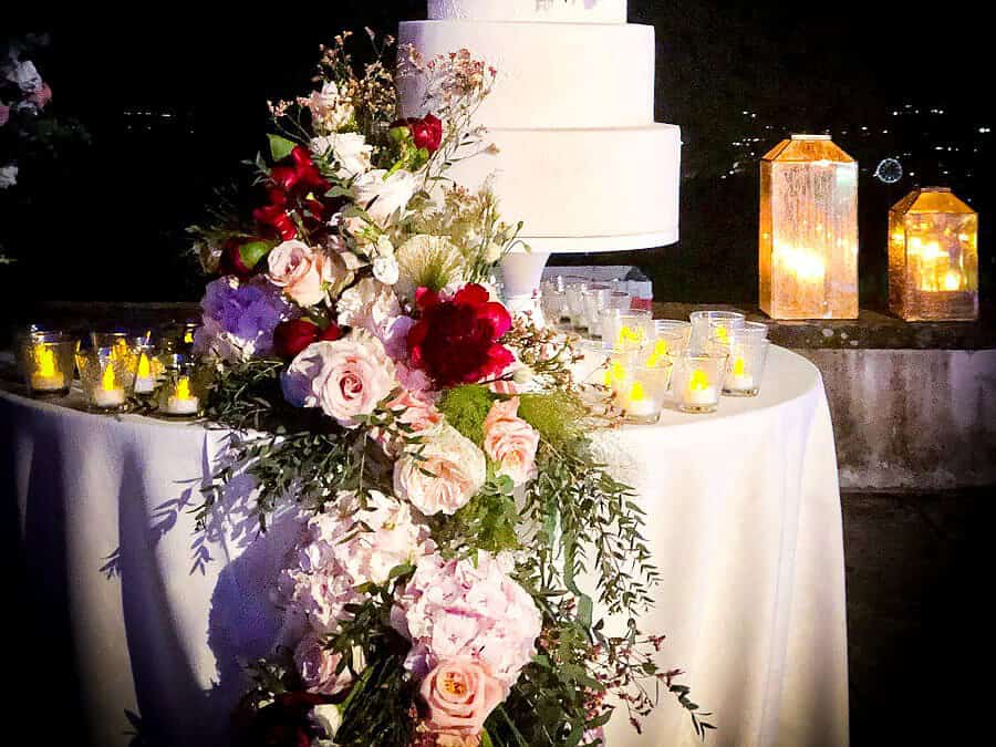 A Luxury Wedding Cake with Exquisite Florals in Tuscany