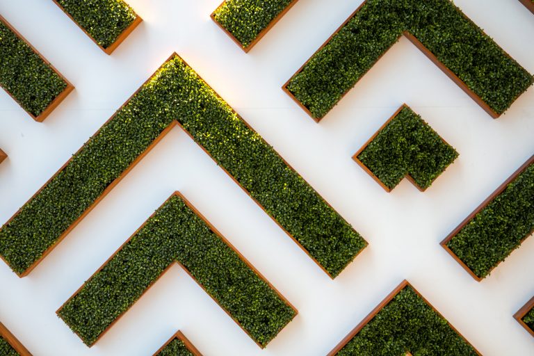 Green wall to represent sustainability leadership