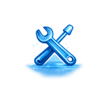 Icon of a wrench and screwdriver for website renaming and SEO.