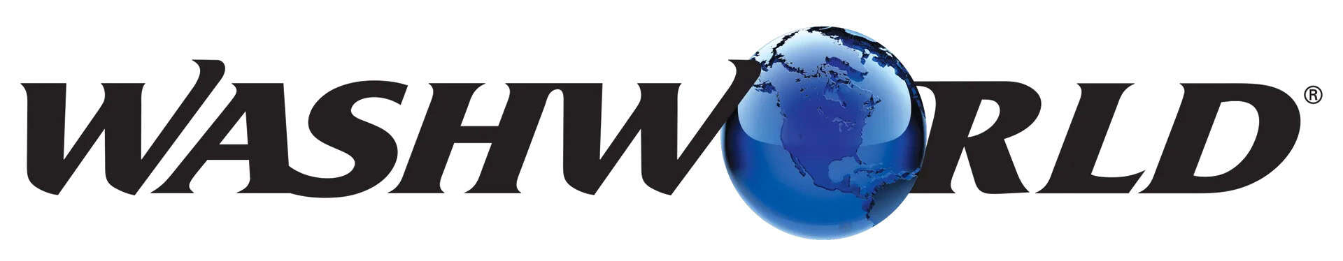 Washworld logo with globe icon representing global laundry solutions.