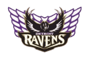 West Michigan Ironmen football team logo with Raven mascot and purple wings.