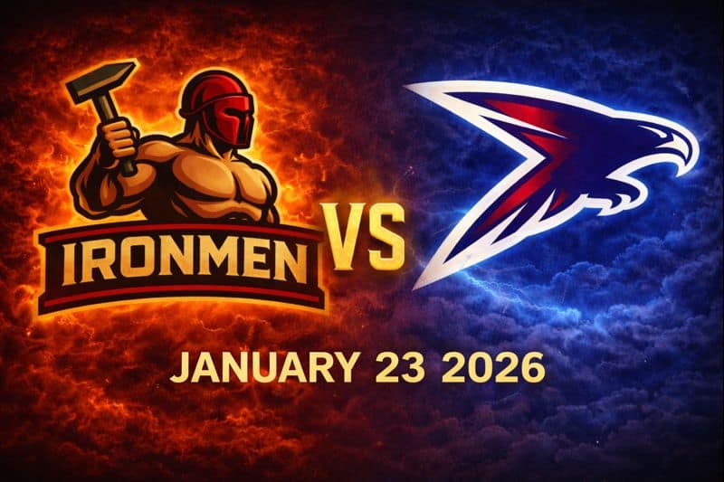West Michigan Ironmen vs Michigan Falcons football game on January 23, 2026.