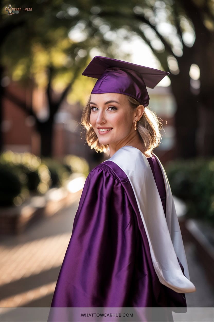 22 Stunning Graduation Outfit Ideas Purple Cap And Gown Combinations
