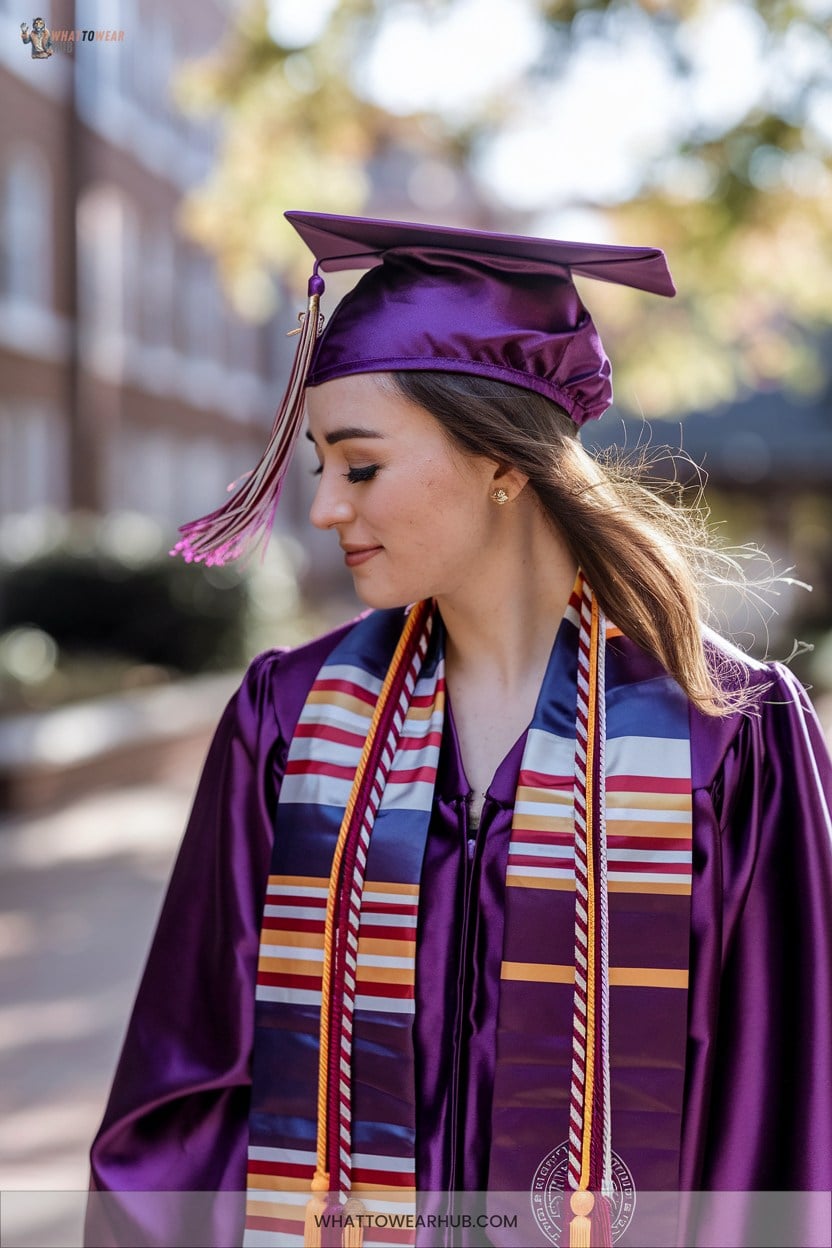 22 Stunning Graduation Outfit Ideas Purple Cap And Gown Combinations