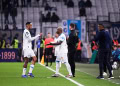 Tochukwu NNADI of Marseille replaces Pierre Emerick AUBAMEYANG of Marseille during the Ligue 1 McDonald's match between Marseille and Auxerre at Stade Velodrome on March 13, 2026 in Marseille, France. (Photo by Philippe Lecoeur/FEP/Icon Sport via Getty Images)