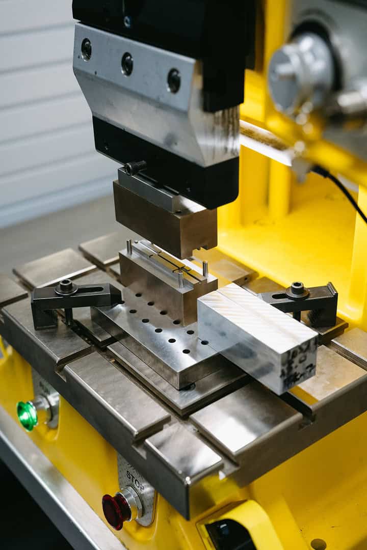 Precision manufacturing machine in active manufacturing facility.