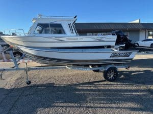 Klamath 15 Advantage S boat on trailer at ASFB Marine.