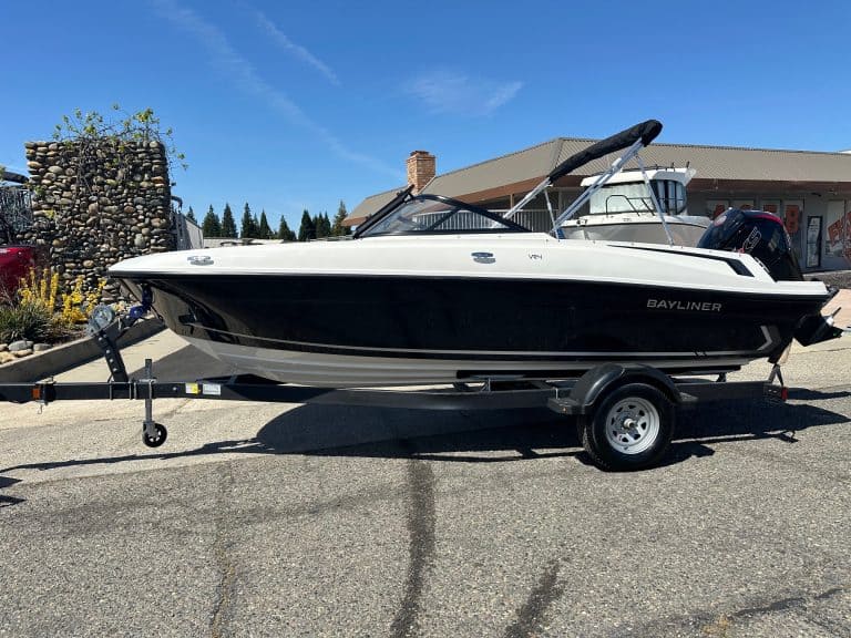 Boat with Mercury 115HP engine for recreational water activities.
