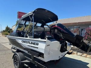 Crestliner Fish Hawk boat with Mercury 115HP outboard engine.