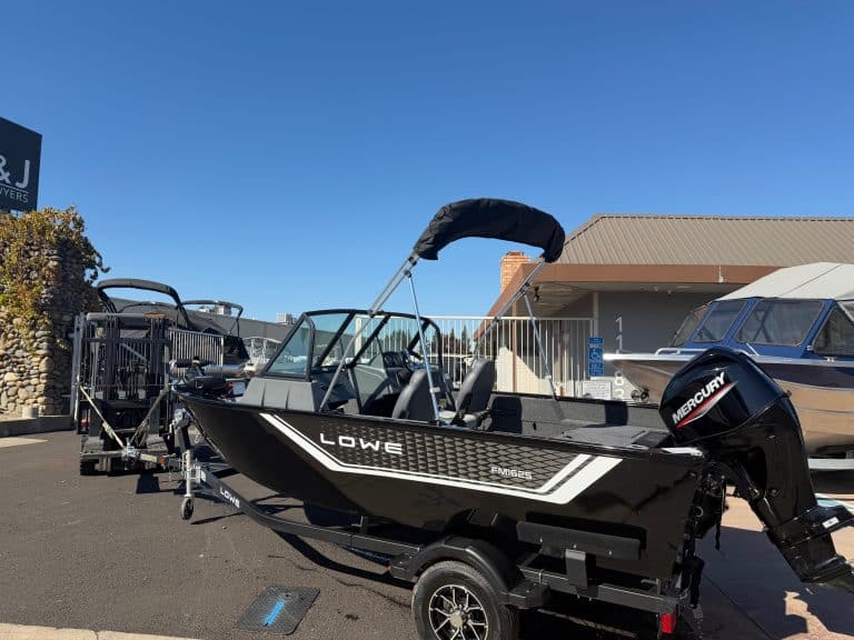Boat with Mercury 60HP outboard motor for fishing and leisure.