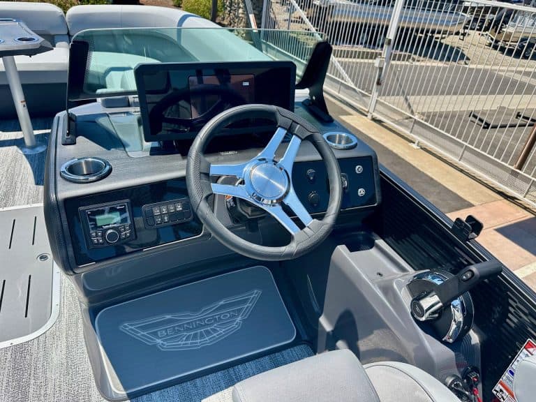 Opti boat steering and control panel for marine vessels.