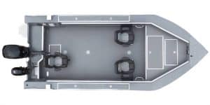 High-angle view of the 2026 Thunder Jet Rush OT 209 fishing boat interior.