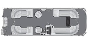 Bennington L Series 25 LFB pontoon boat interior layout.