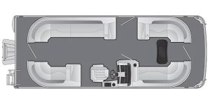 View of the interior layout of the 2026 Bennington L Series 24 LSRC boat.