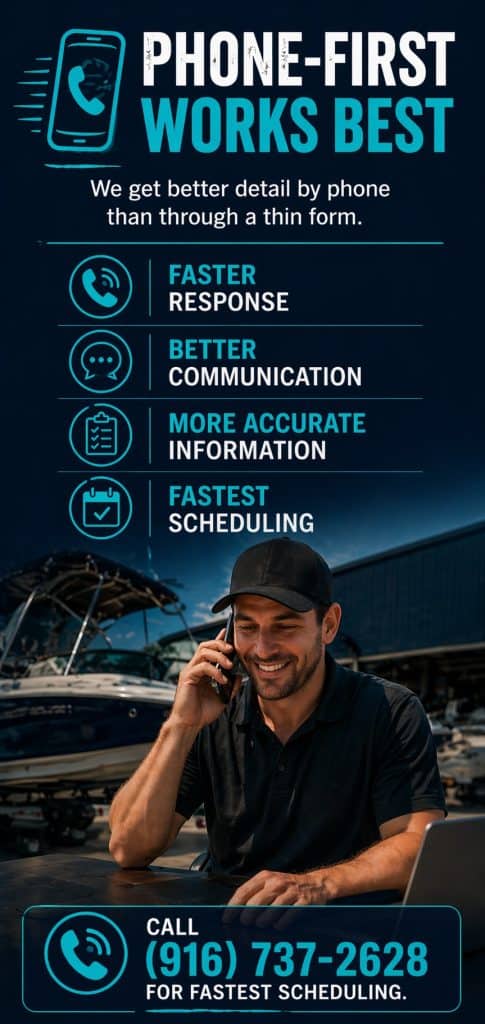 Technician on phone providing 24/7 break-in response service.