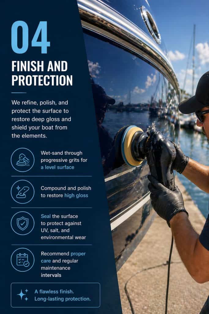 Gel Coat & Fiberglass Repair for Marine Surfaces.