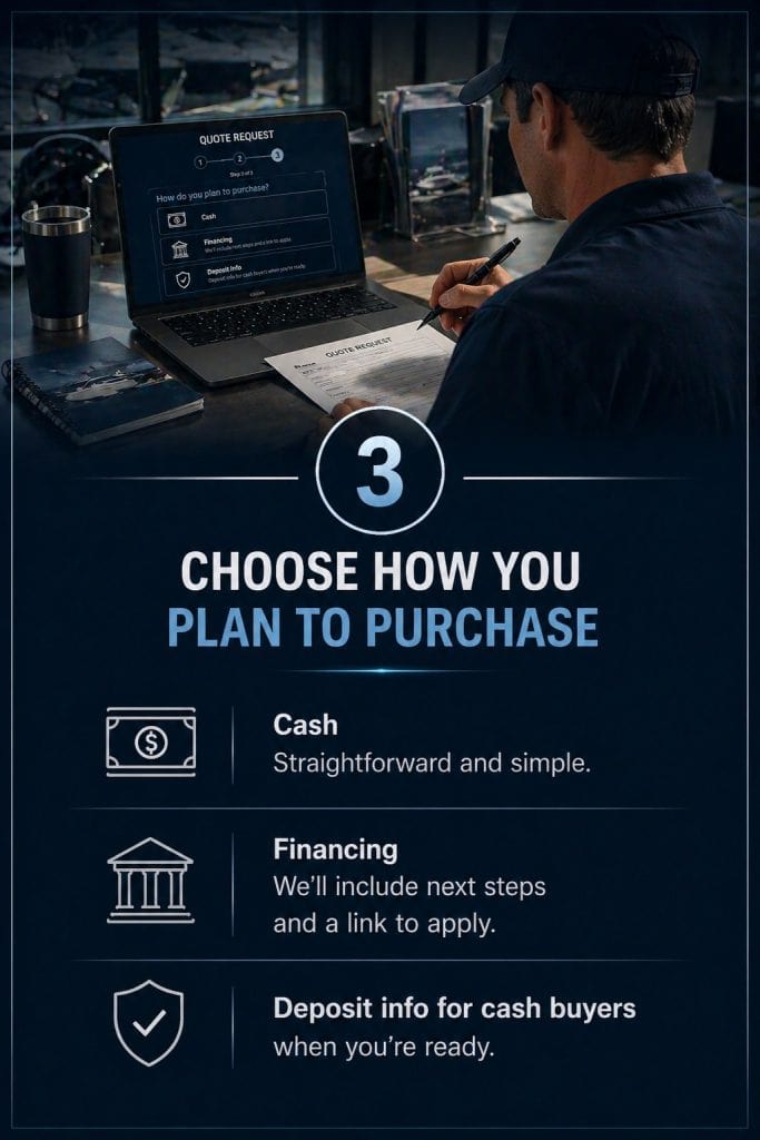 Opti Marine offers flexible payment options including cash, financing, and deposits for boat purchas.