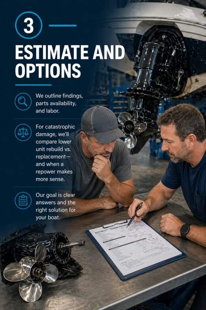 Estimate & Options for Outdrive Repair.