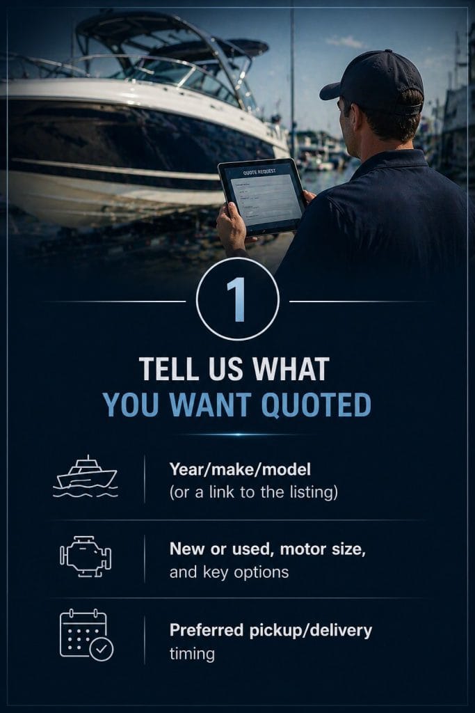 Boat quote request form for marine services and boat customization.