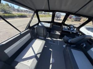 Interior view of the Thunder Jet Luxor 185 with Mercury 150HP engine.