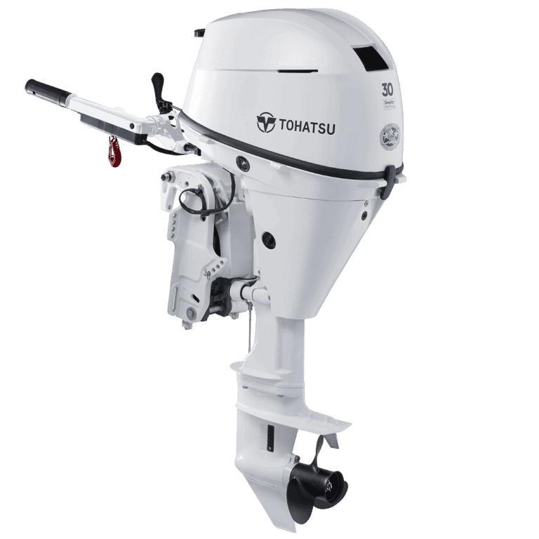 Tohatsu 30 HP outboard motor for boats, high performance marine engine.
