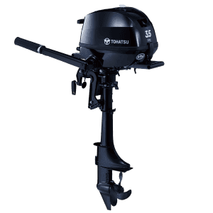 High-performance Tohatsu 3.5 HP outboard engine for small boats. Compact, reliable, and efficient ma.