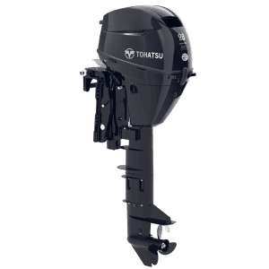 Remote control Tohatsu MFS9.8CEPTUL outboard motor for boats.