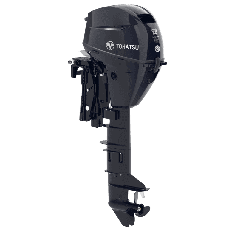 Remote control Tohatsu MFS9.8CEPTUL outboard motor for boats.