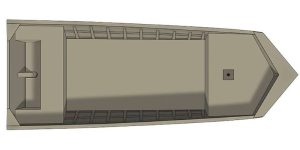 Durable Crestliner Retriever Jon boat with tiller steering for fishing and recreation.