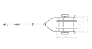 Trailer for Karavan Trailers 1250-46 with detailed dimensions and design features.