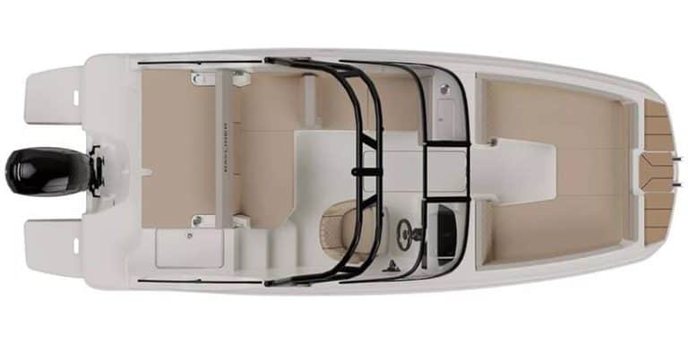 High-quality image of the 2026 Bayliner D Series D20 boat interior and layout.