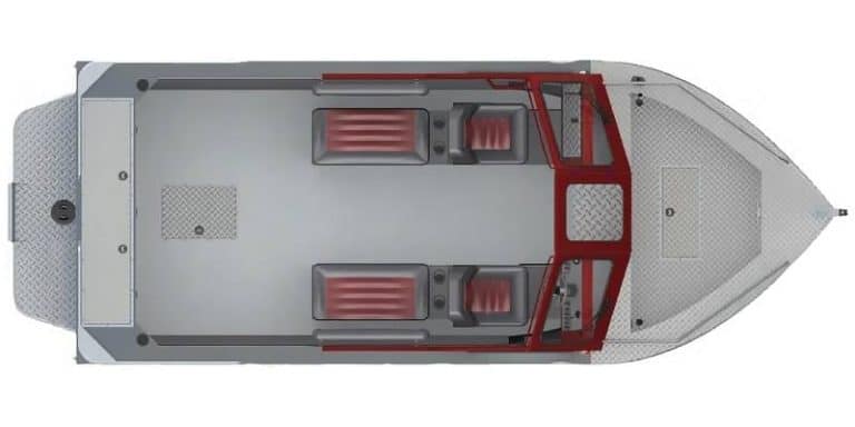 Top view of the Thunder Jet Chinook Pro 21 fishing boat.