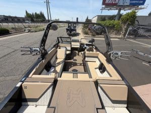 Opti marine boat for water sports and recreation.