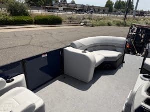 Luxury boat seating with modern design and comfort.